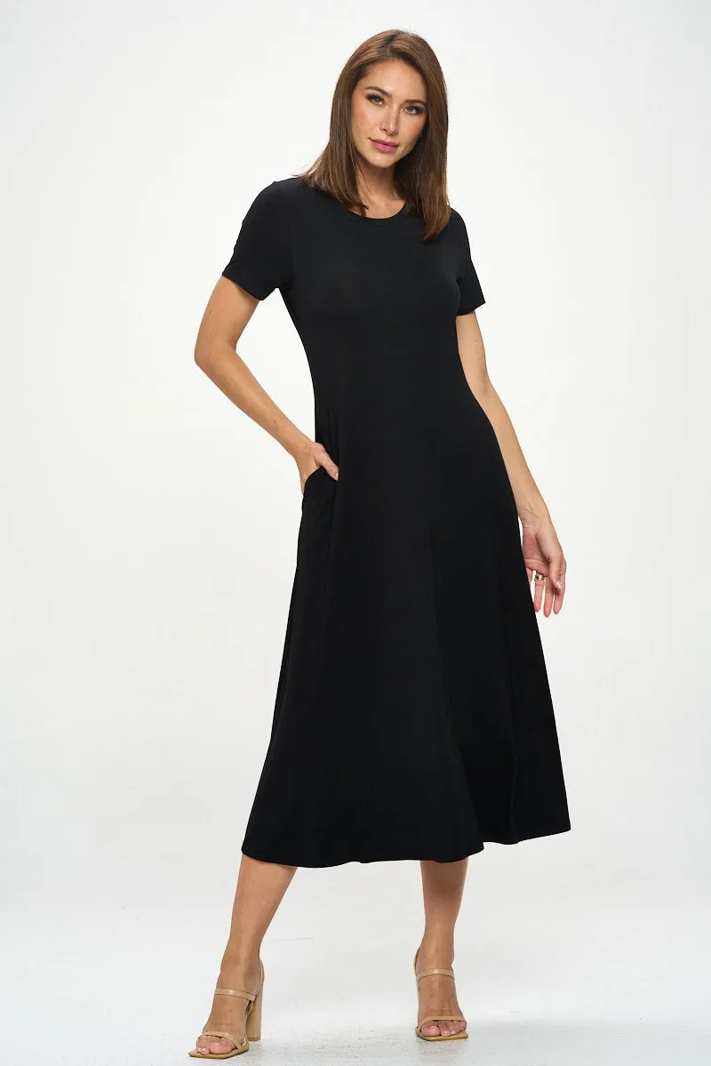 Jenesis Crewneck T-Shirt A-line Dress with Pockets