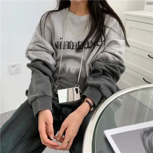 Joskaa Vintage Grey Sweatshirts Women Oversized Harajuku Tie Dye Pullovers Thick Winter Korean Streetwear Hippie Retro Fashion