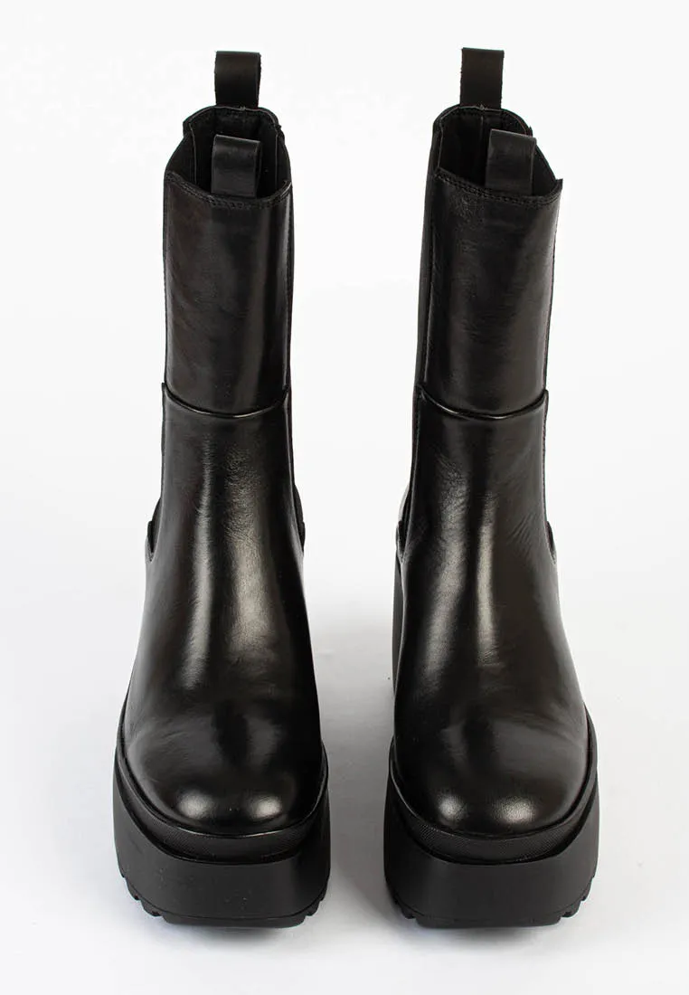 Kajsa Black Platform Chelsea Boots