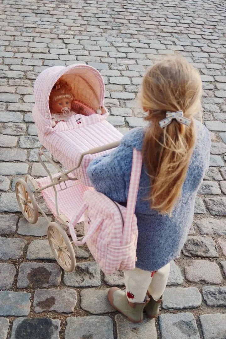 Konges Sløjd: Doll Pram - Powder Pink Check