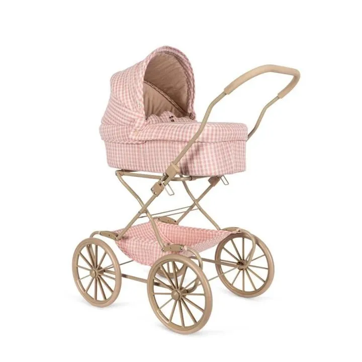 Konges Sløjd: Doll Pram - Powder Pink Check