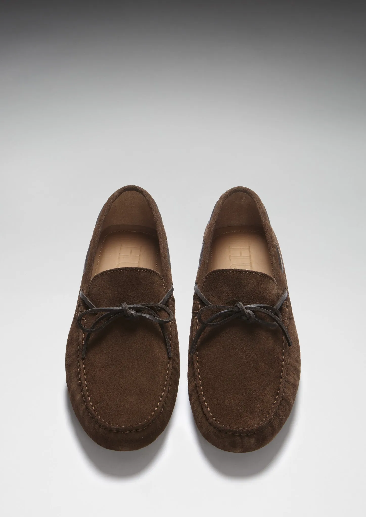 Laced Driving Loafers, brown suede