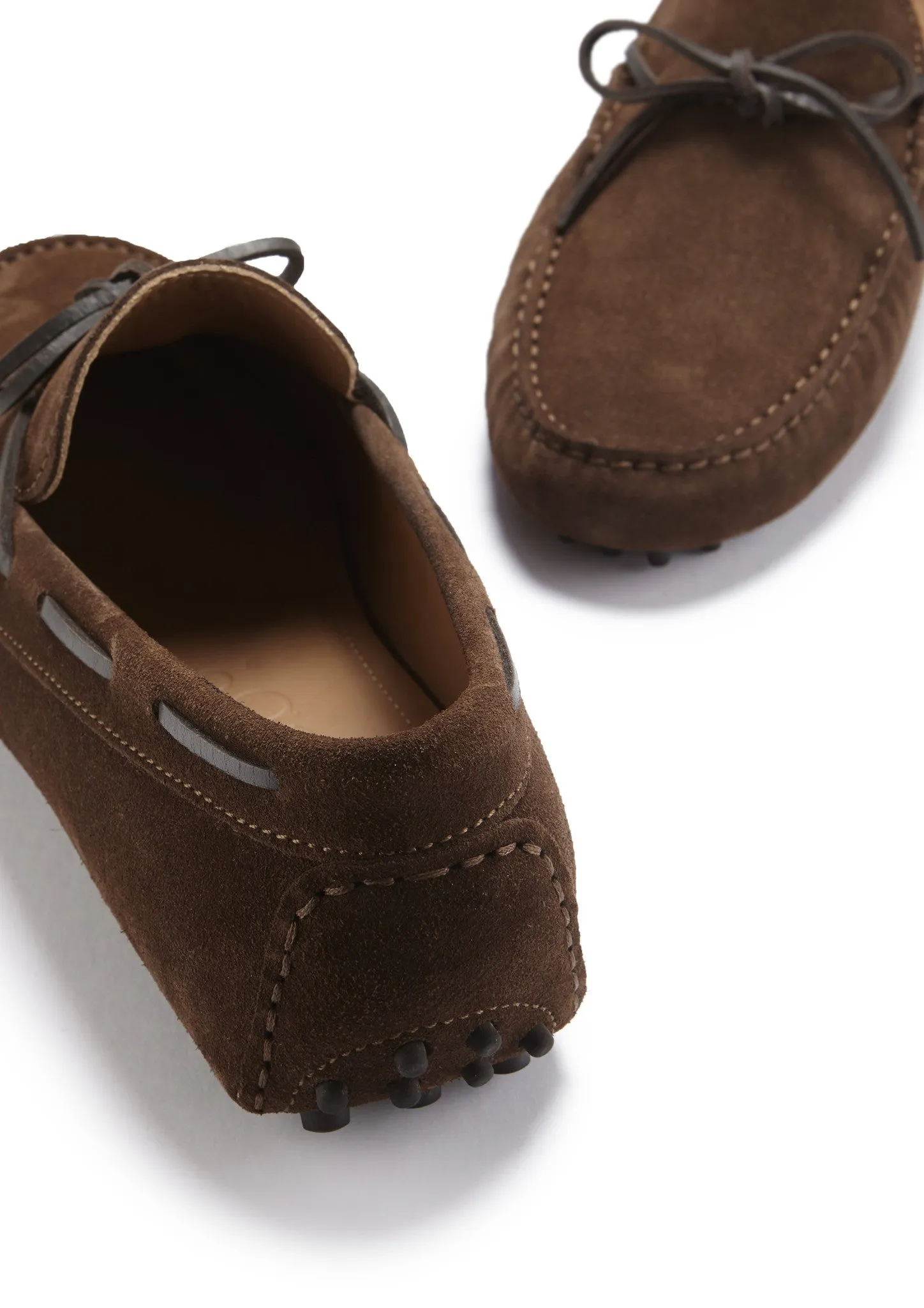 Laced Driving Loafers, brown suede