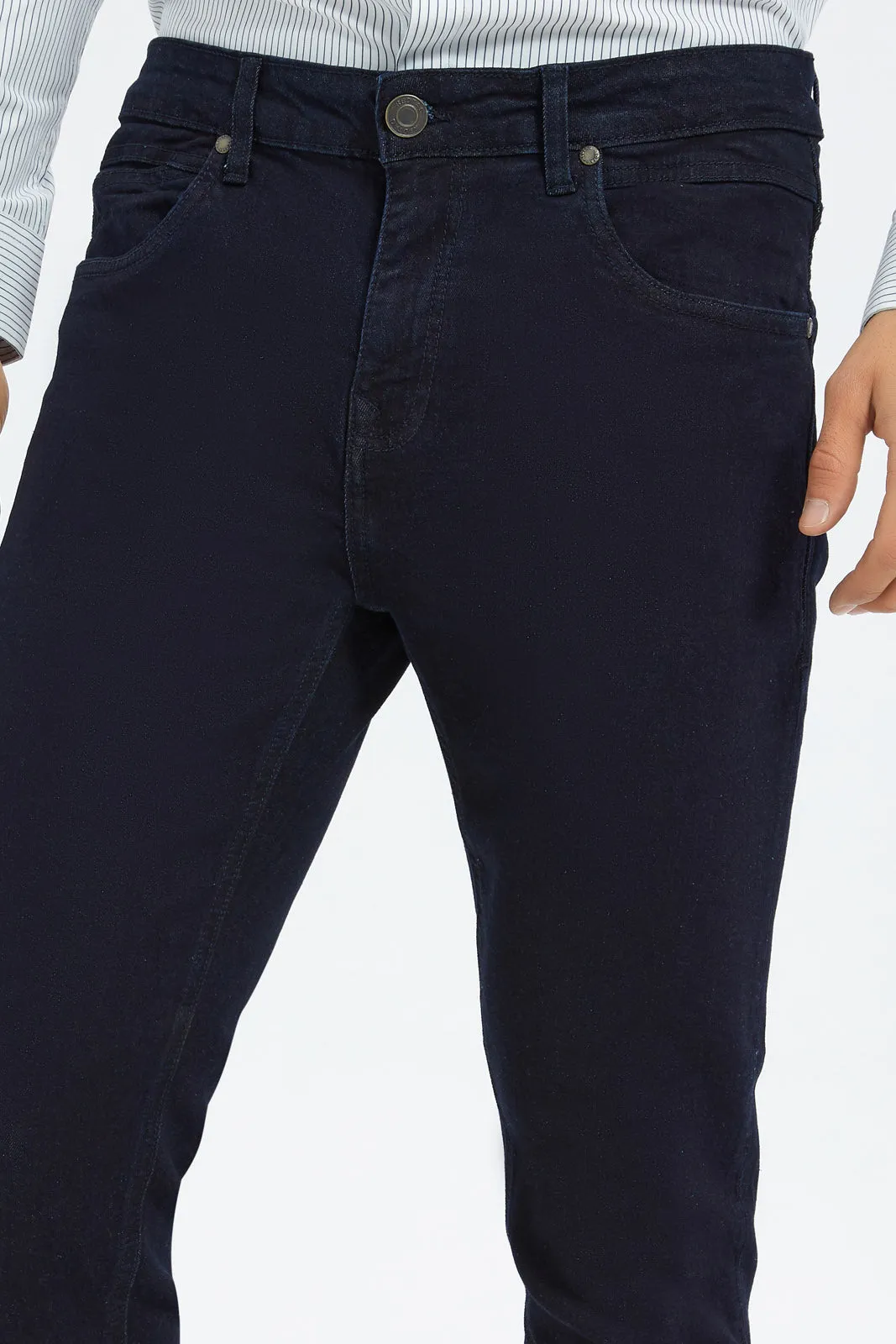 Men Navy 5-Pocket Skinny Fit Jeans