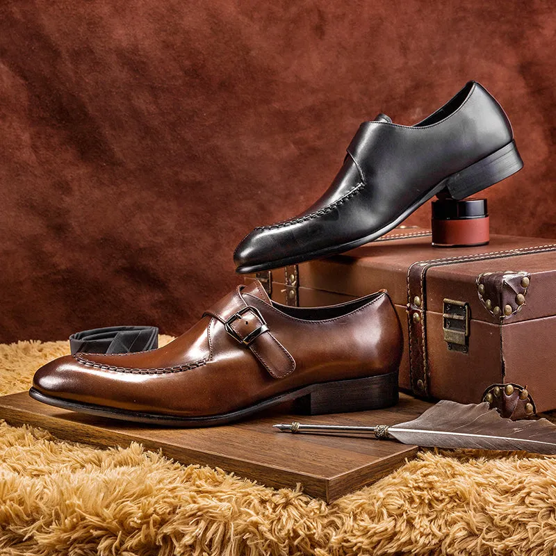 Men's leahter monk shoes