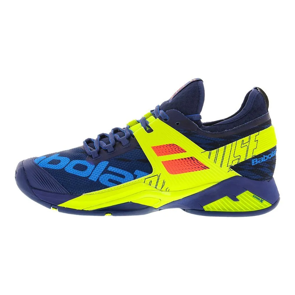 Men's Propulse Rage Blue and Fluo Aero All Court Tennis Shoes