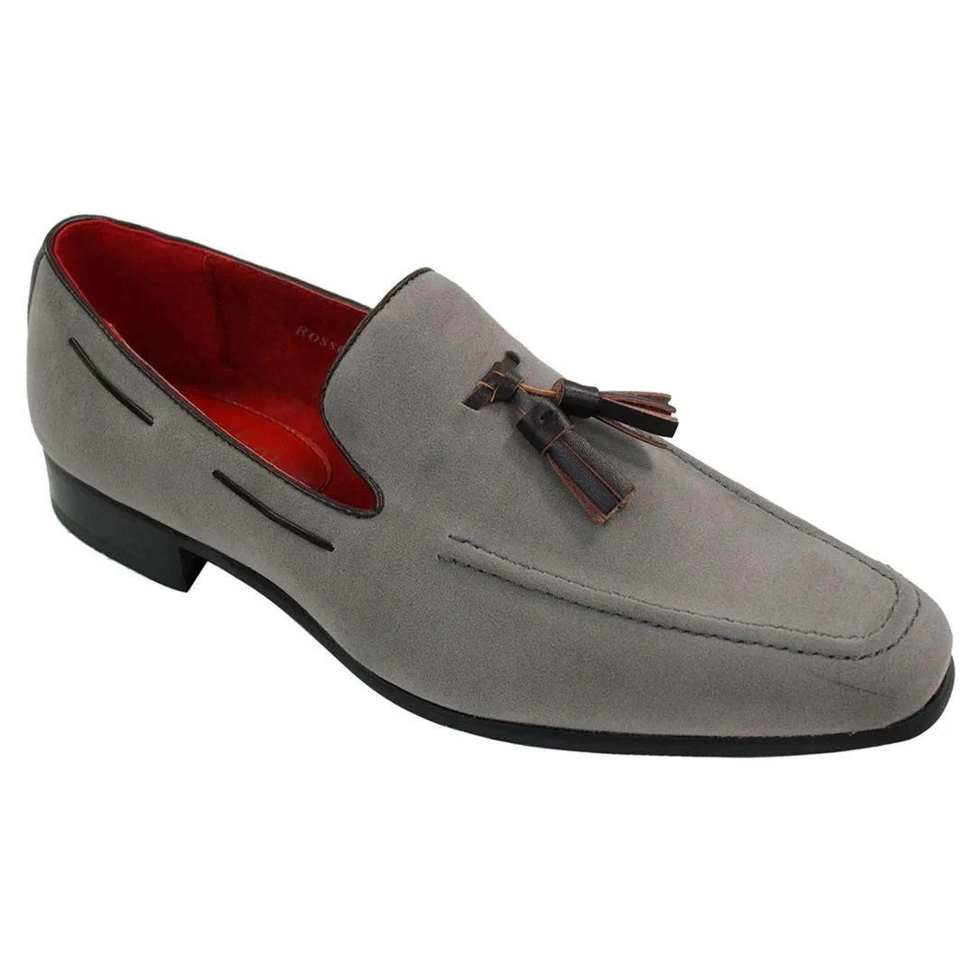 Mens Suede Loafers Driving Shoes Slip On Tassle Design Leather Smart Casual