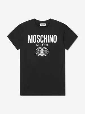 Moschino Girls Milano Logo Sweater Dress in Black