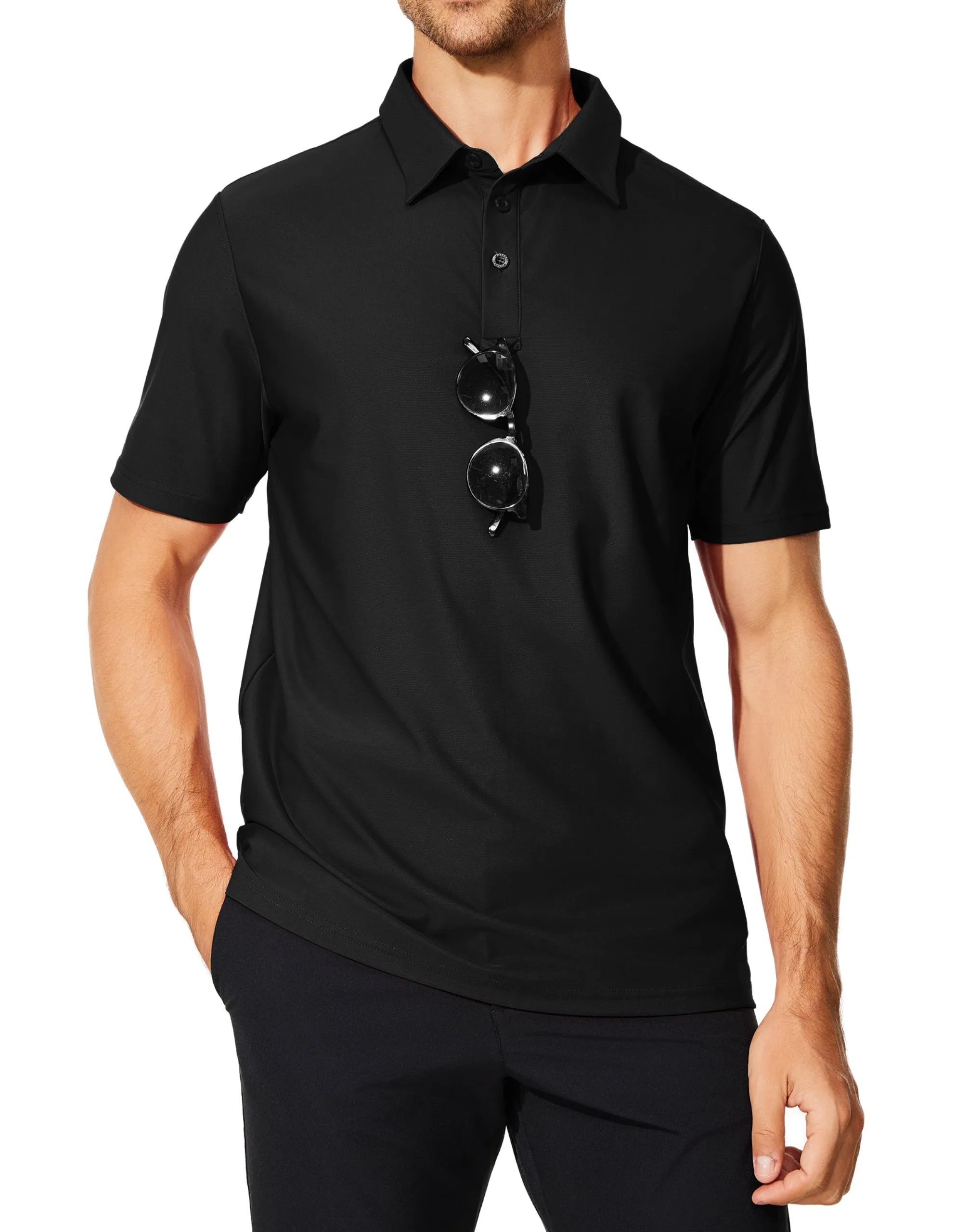 MOTEEPI Mens Short Sleeve Performance Polo Golf Shirts