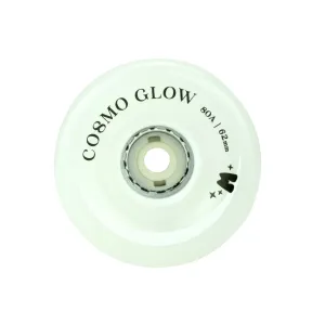 Moxi Cosmo Glow Roller Skate Wheels 62mm - White Rain Glow (4 Pack)