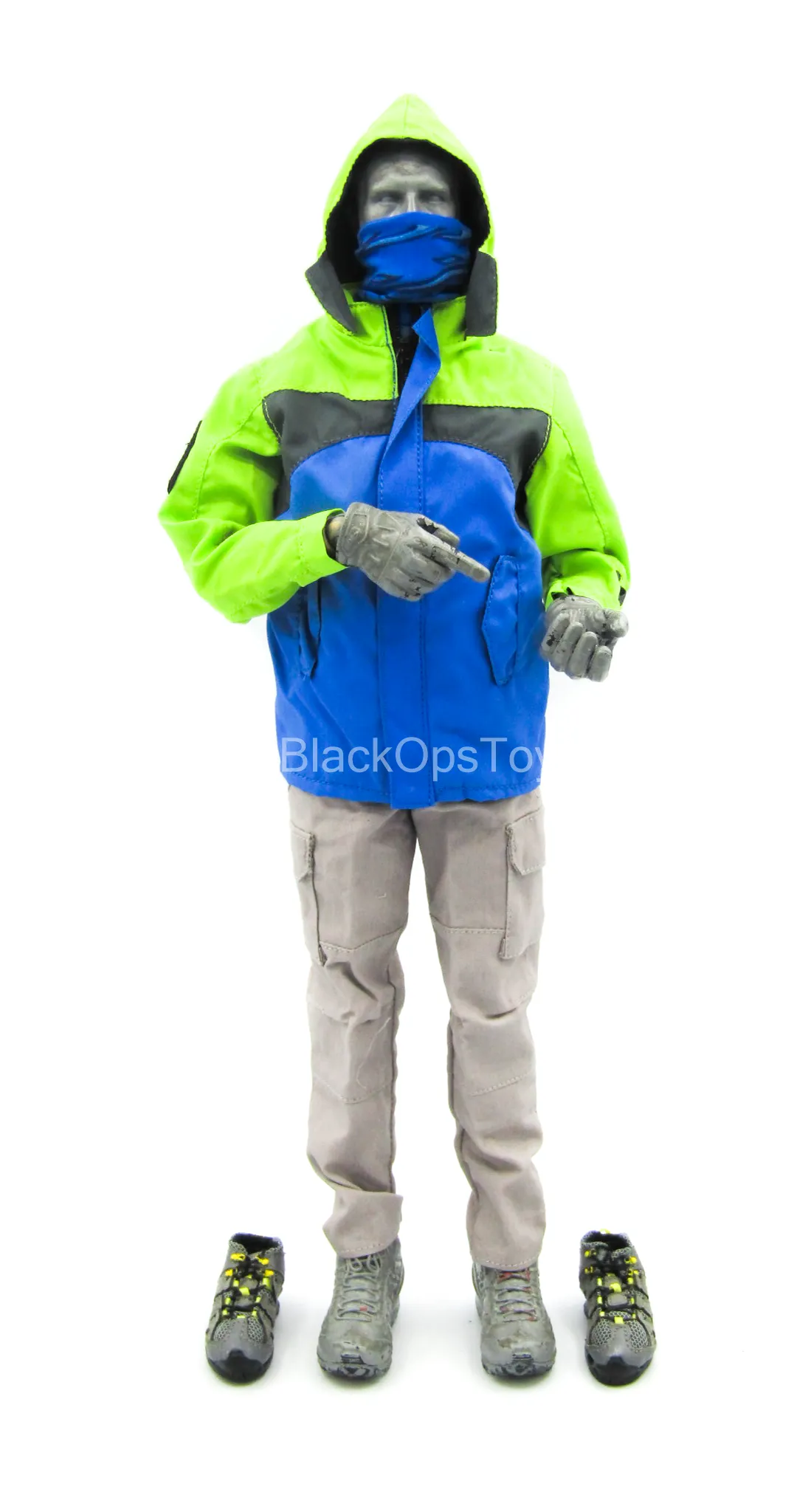 Neon Green & Blue Jacket w/Force 10 Pants, Blue Neck Toque & Shoes