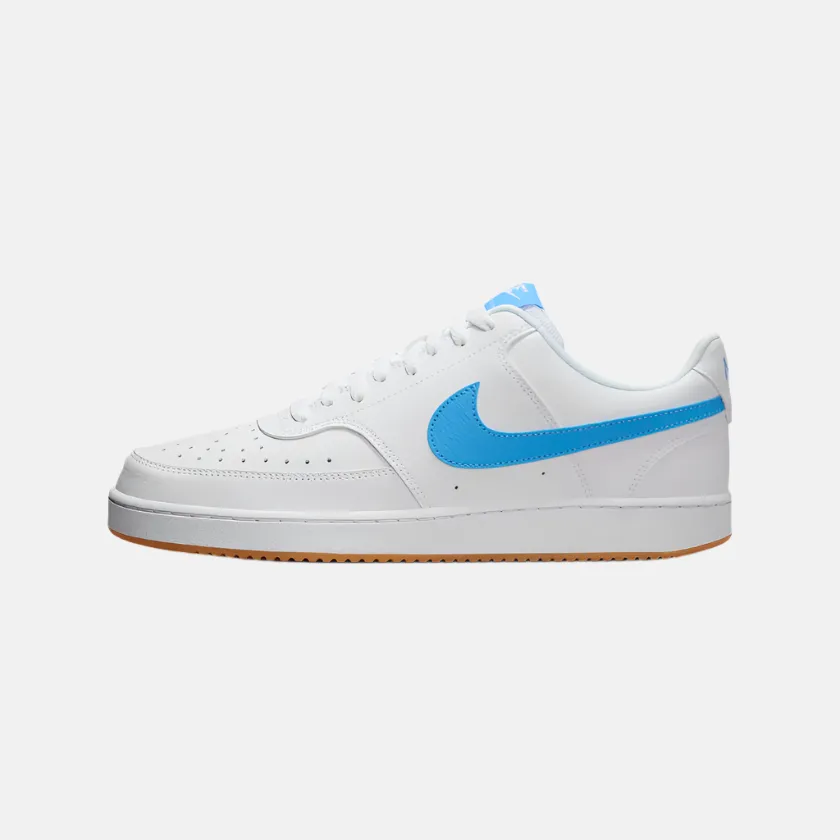 Nike Court Vision Low Men's Basketball Shoes -White/Gum Yellow/University Blue