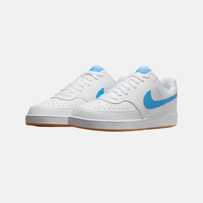 Nike Court Vision Low Men's Basketball Shoes -White/Gum Yellow/University Blue