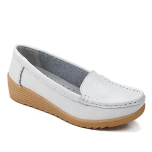 Non-slip Leather Loafers for Women Comfort Walking Spring Series Casual Shoes