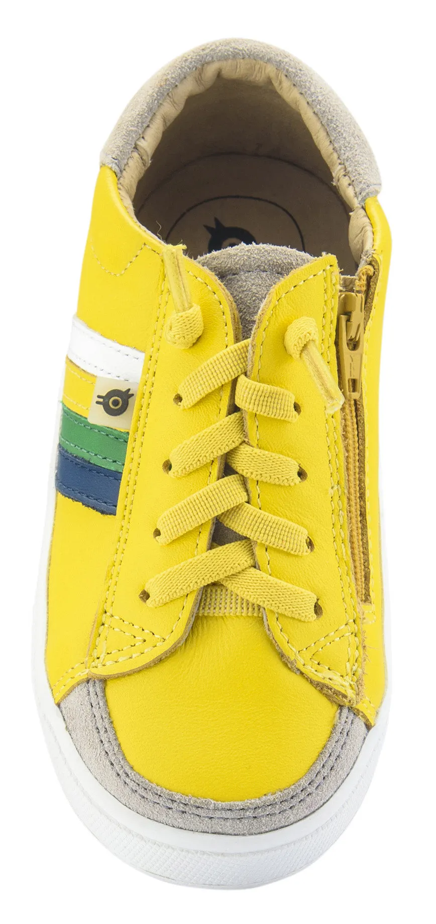 Old Soles Boy's and Girl's Sneaky RB Leather Sneakers, Sunflower/Jeans