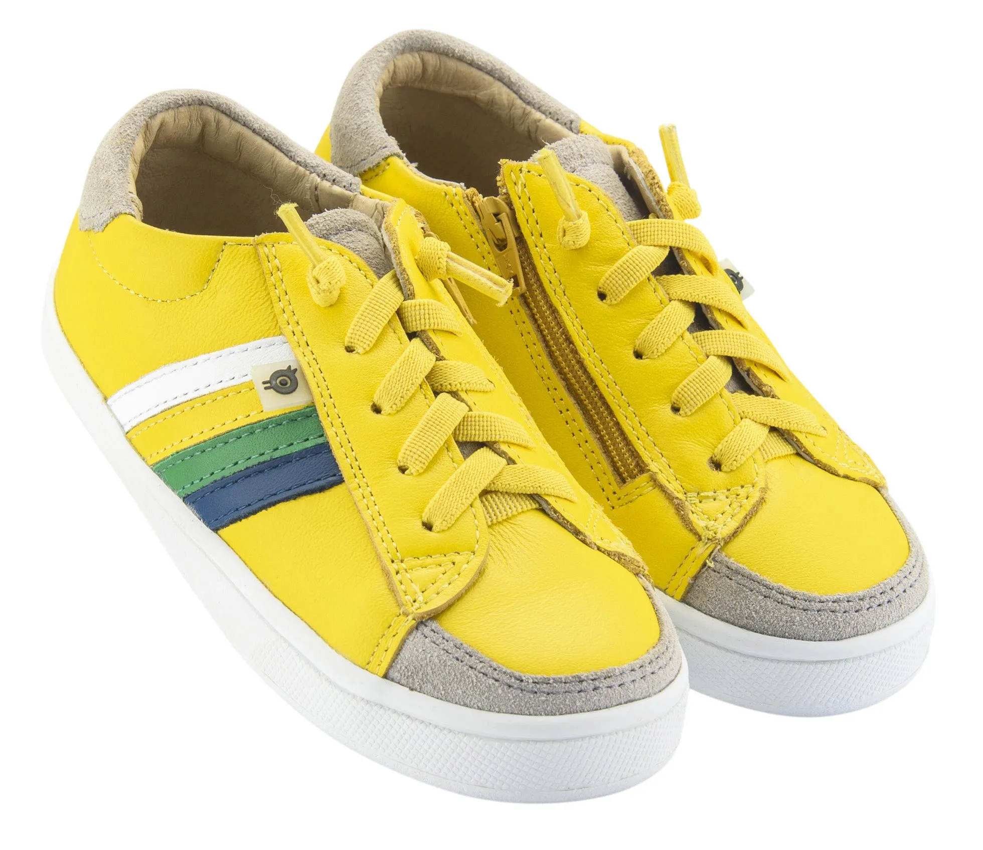 Old Soles Boy's and Girl's Sneaky RB Leather Sneakers, Sunflower/Jeans