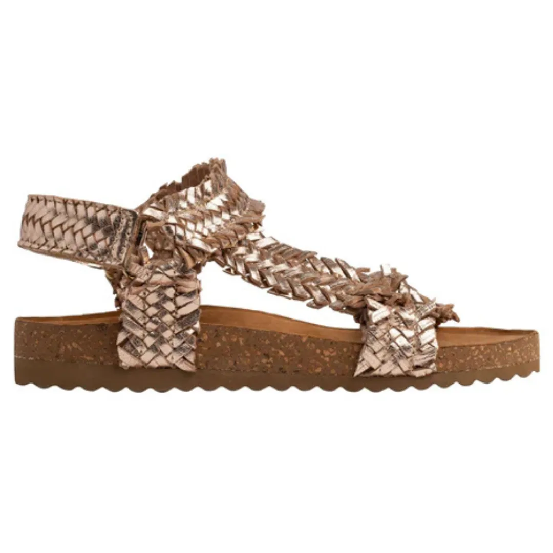 Online Exclusive | River Dance Woven Sandal in Champagne Gold