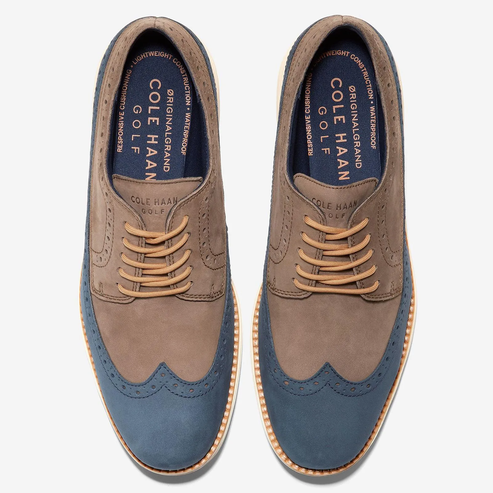 ORIGINALGRAND Wing Ox Golf Shoes Truffle/Navy Blazer - AW23