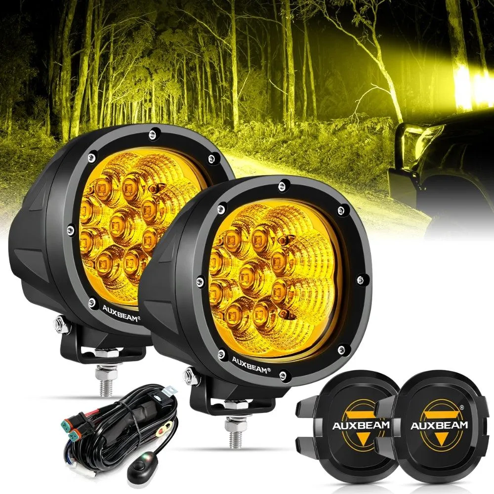 P4 Series | 4 Inch 90W 9000LM Round LED Driving Lights Flood Amber Pod Lights