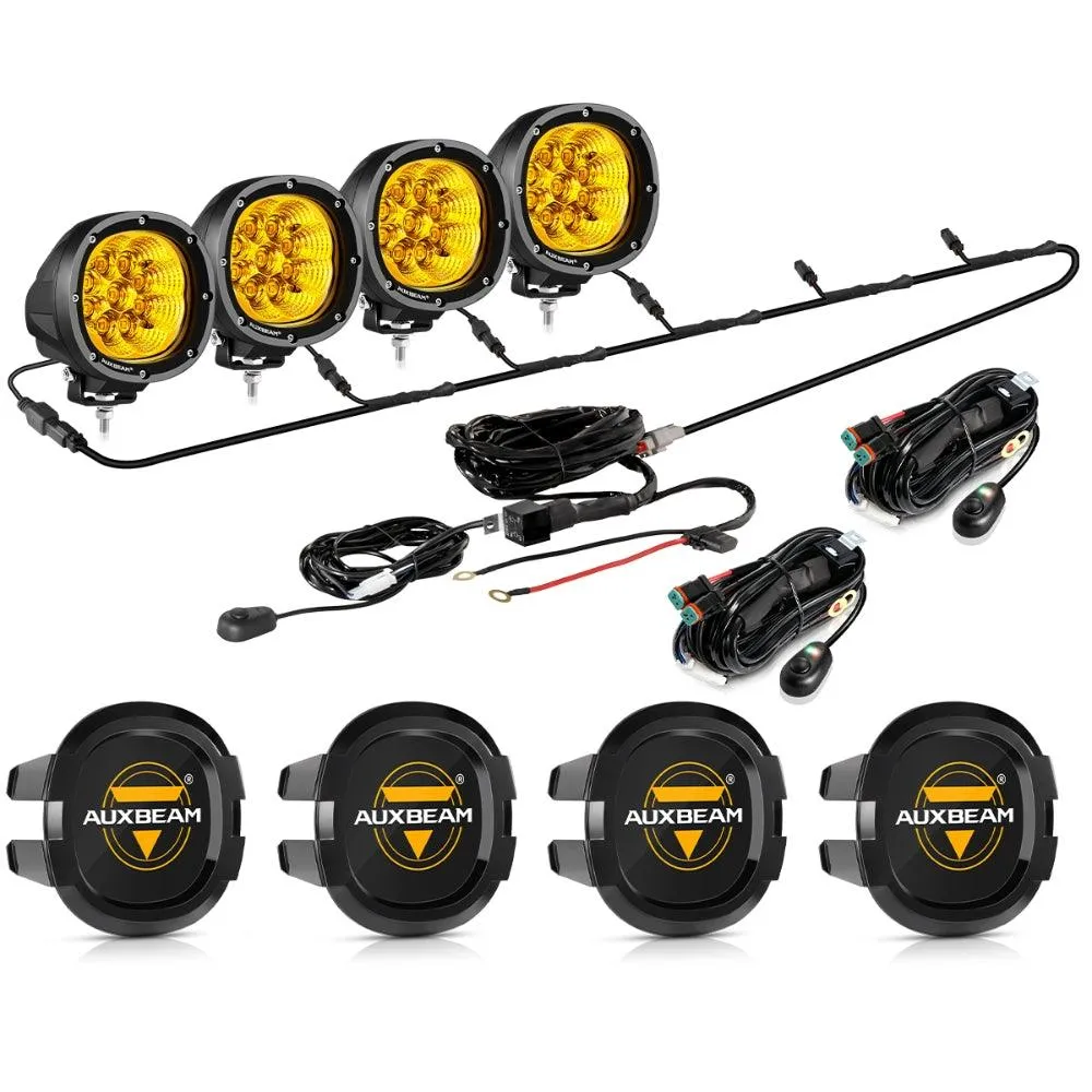 P4 Series | 4 Inch 90W 9000LM Round LED Driving Lights Flood Amber Pod Lights