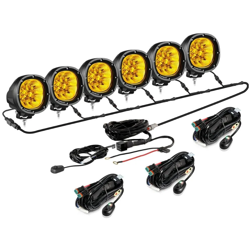 P4 Series | 4 Inch 90W 9000LM Round LED Driving Lights Flood Amber Pod Lights