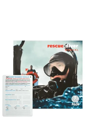 PADI Course Manual: Rescue Diver Course w/ Accident Management Work Slate