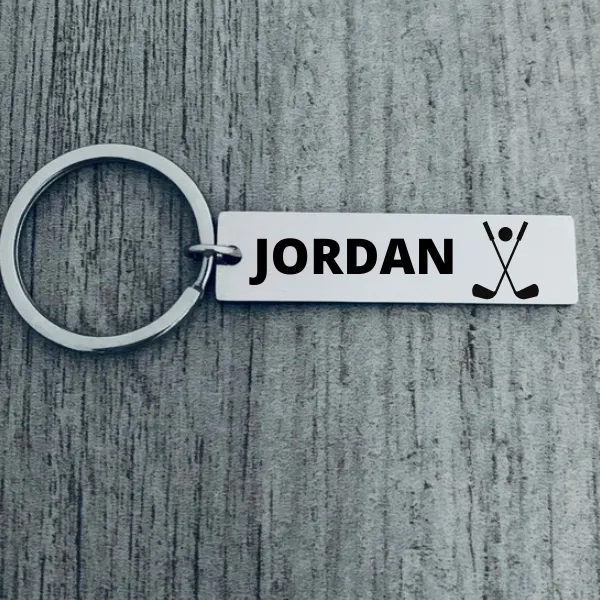 Personalized Golf Club Bar Keychain