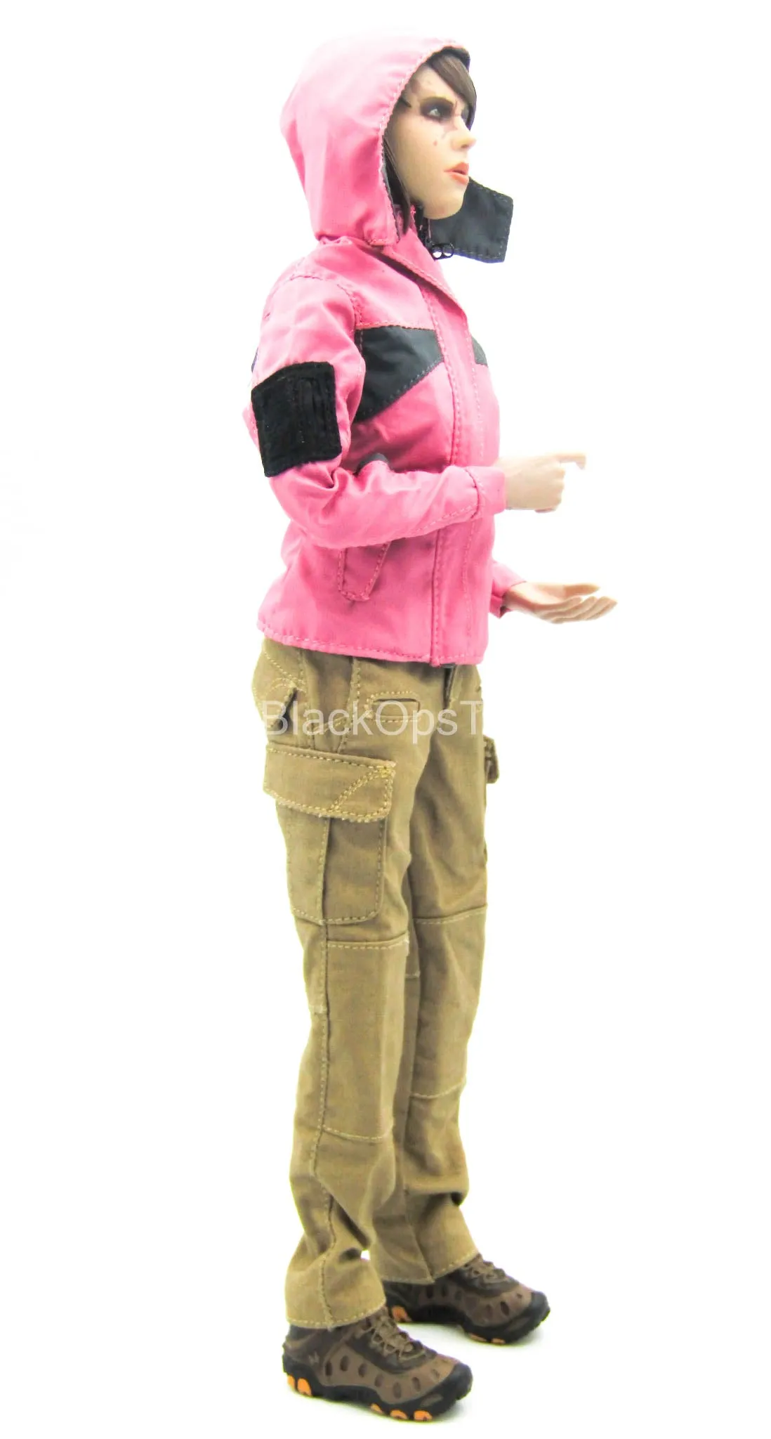 Pink Jacket & Tan Pants w/Brown Shoes