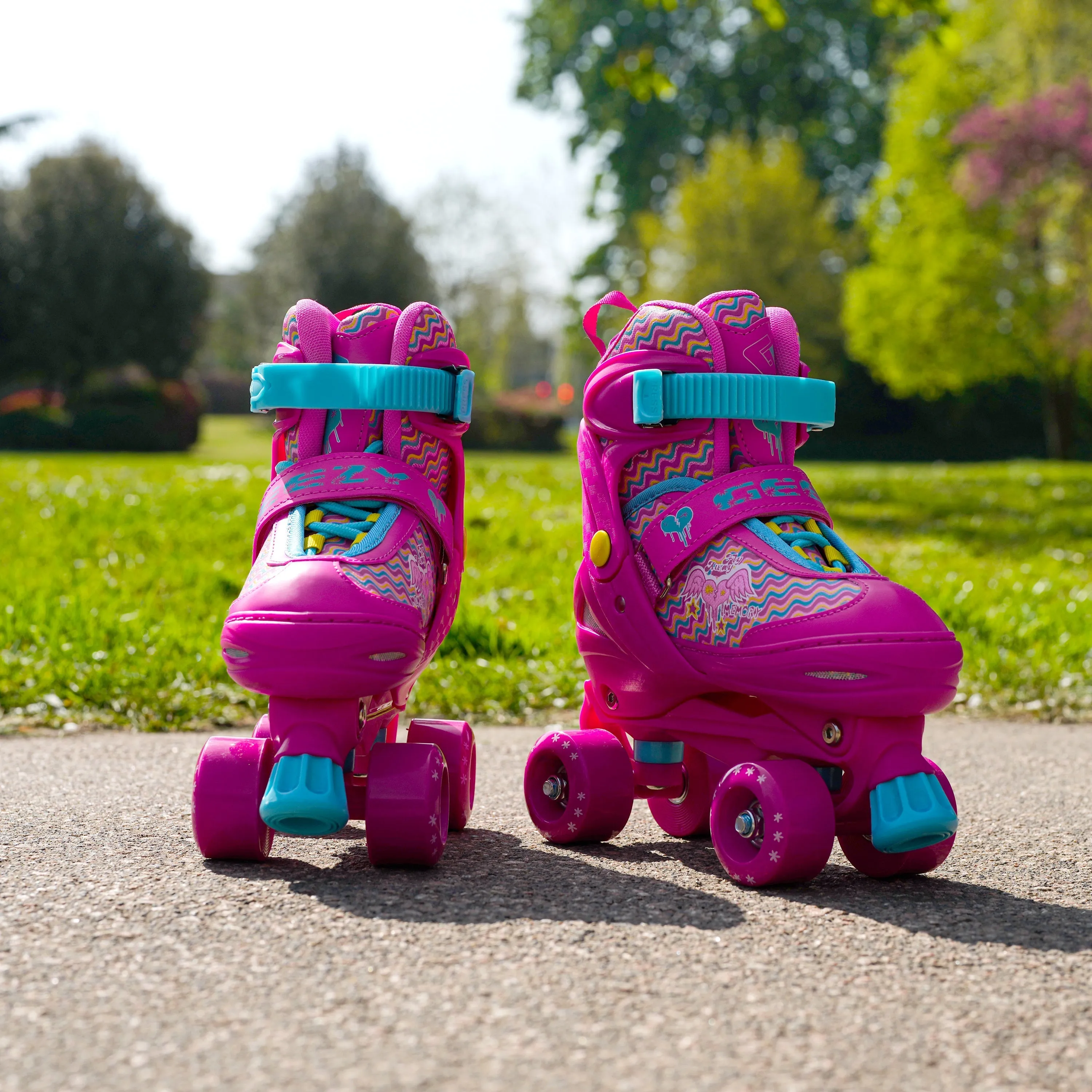 Pink Roller Skates for Kids with 4 Wheel