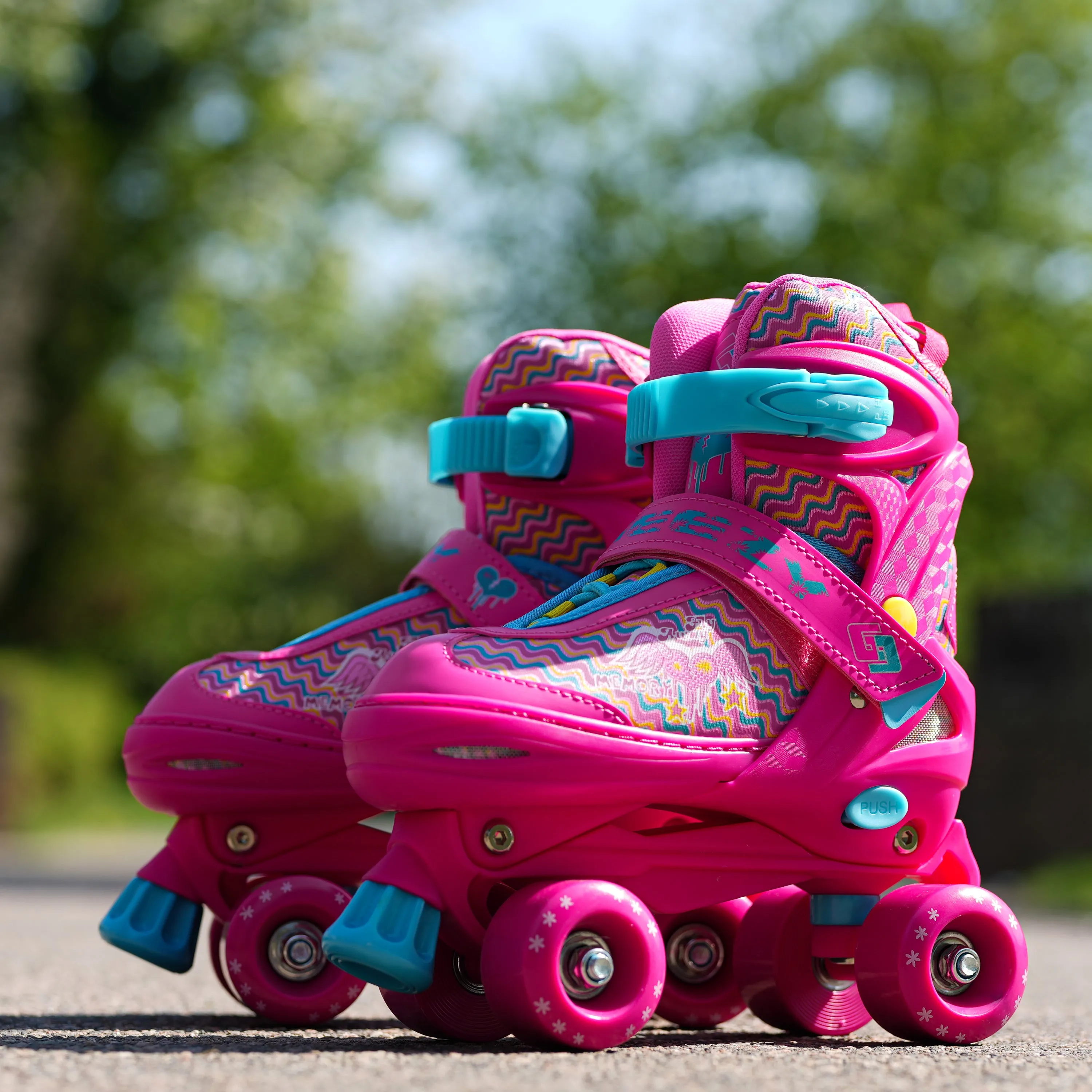 Pink Roller Skates for Kids with 4 Wheel