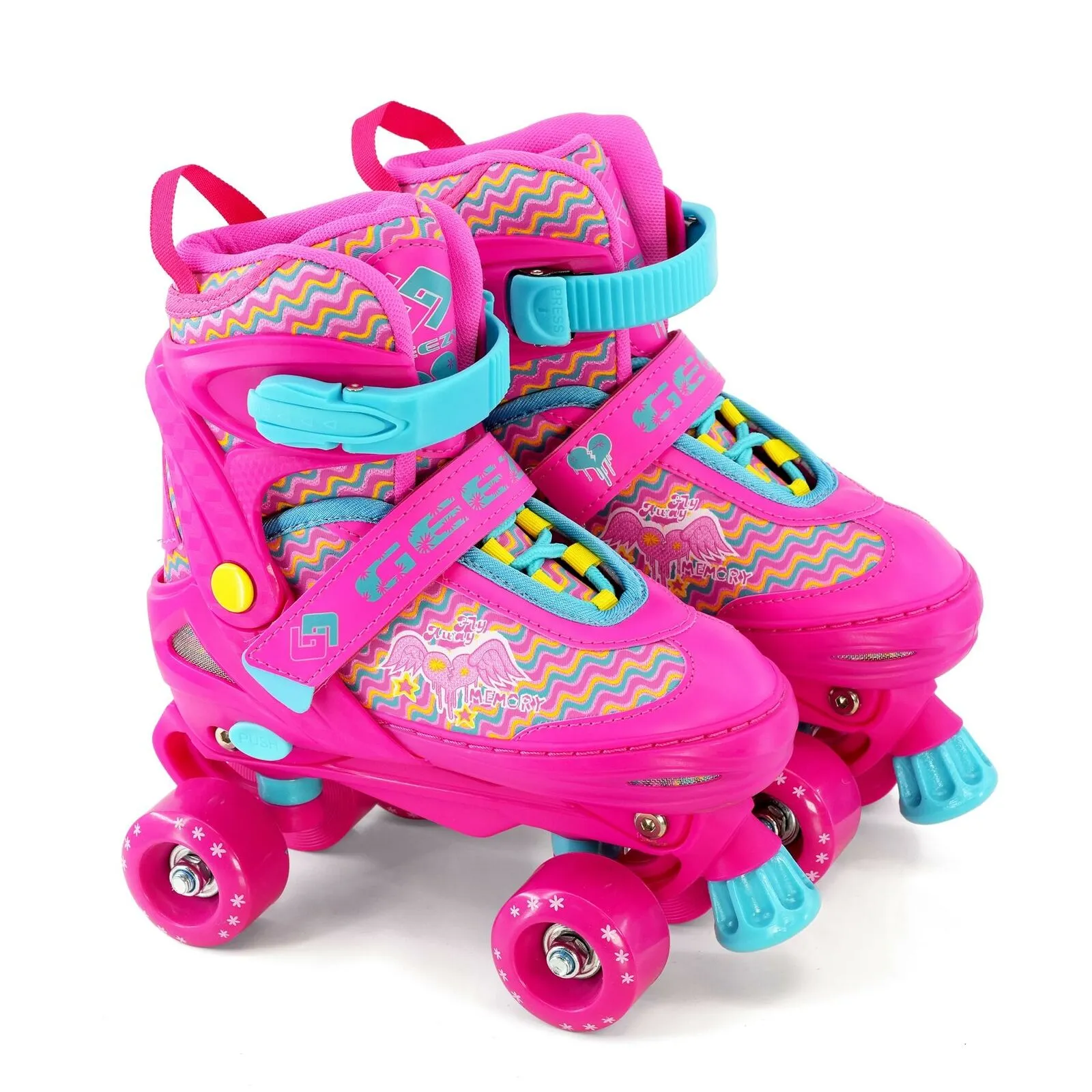 Pink Roller Skates for Kids with 4 Wheel