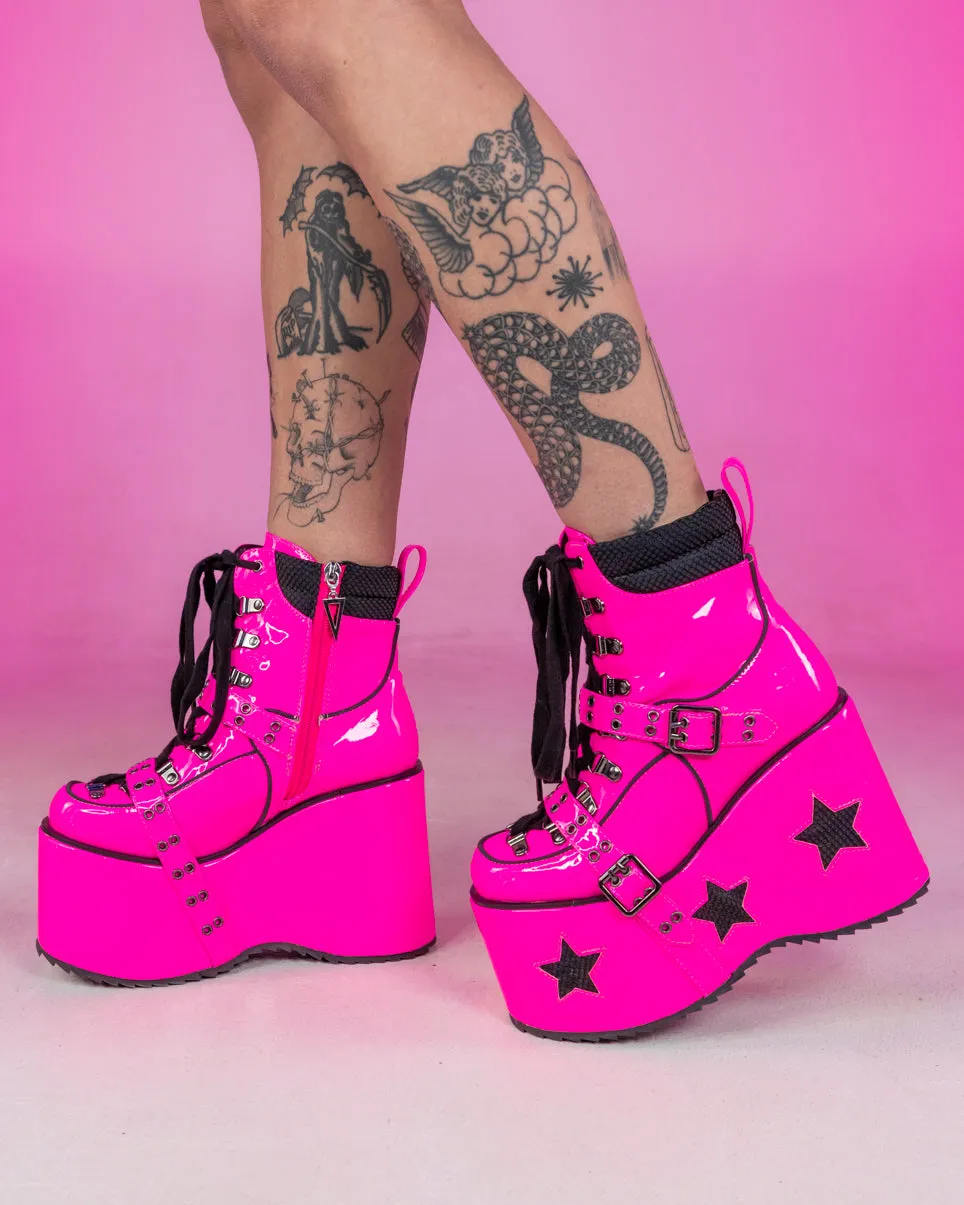 Pink Spaced Out Platform Boots