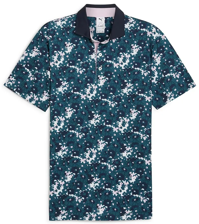 Puma Mens AP Floral Golf Polo Shirt