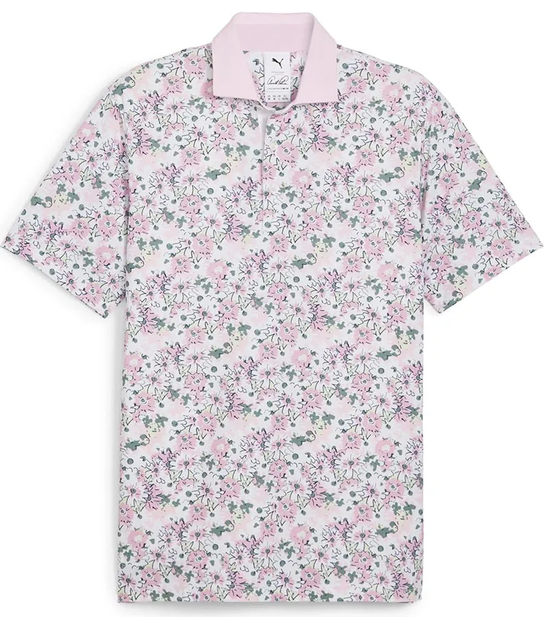 Puma Mens AP Floral Golf Polo Shirt