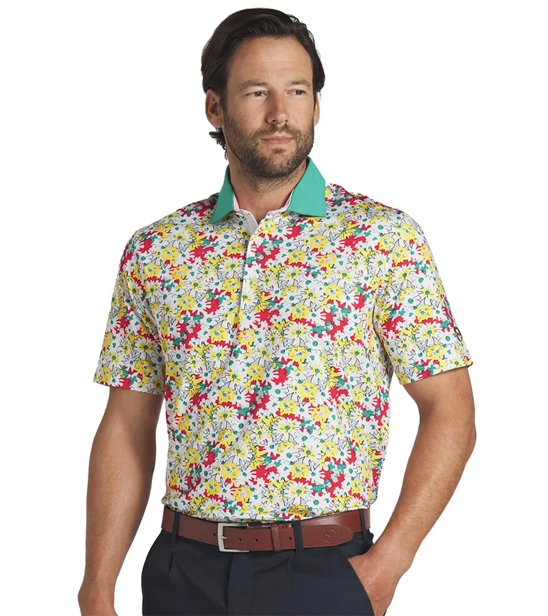 Puma Mens AP Floral Golf Polo Shirt