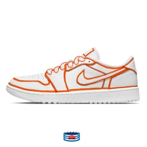 "Orange Lines" Jordan 1 Golf Shoes by Stadium Custom Kicks