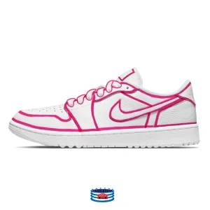 "Pink Lines" Jordan 1 Golf Shoes by Stadium Custom Kicks