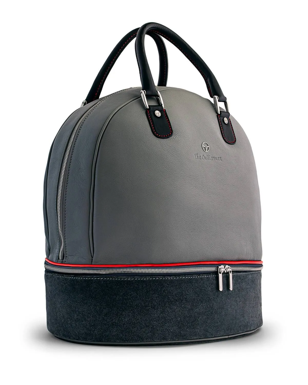 RACE COLLECTION - Leather Helmet Bag - Grey/Black/Red