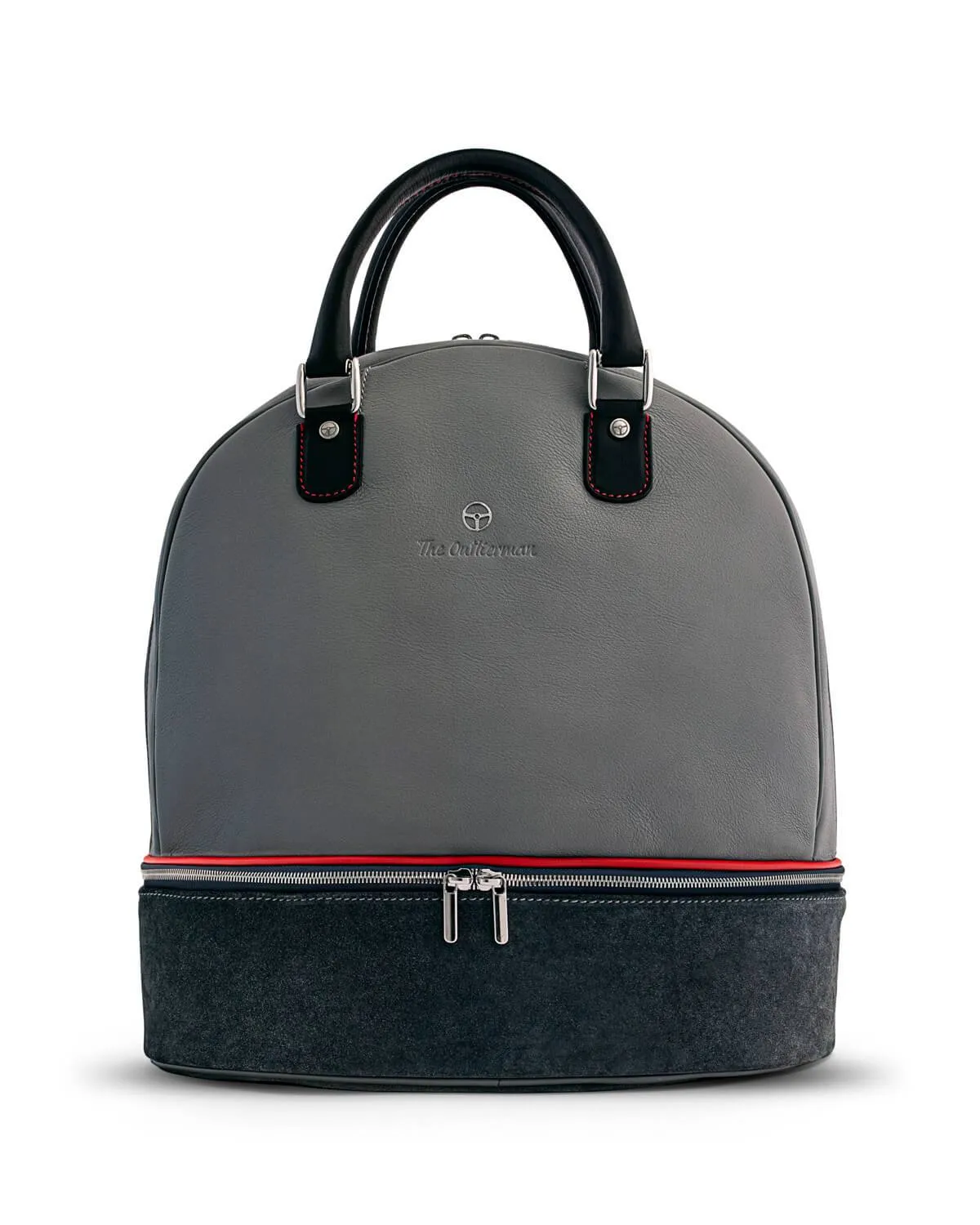 RACE COLLECTION - Leather Helmet Bag - Grey/Black/Red