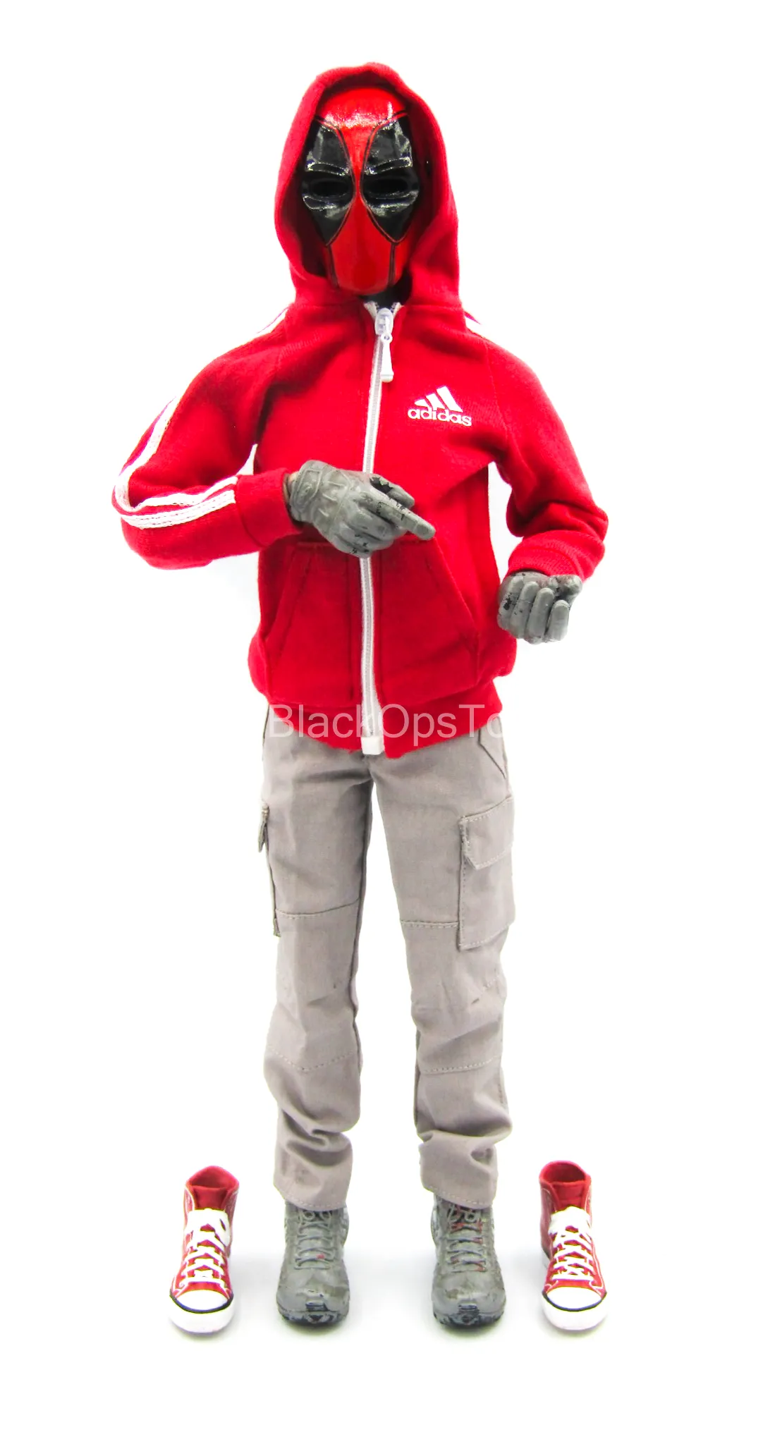 Red Hooded Jacket w/Force 10 Pants w/Converse Shoes & Mask