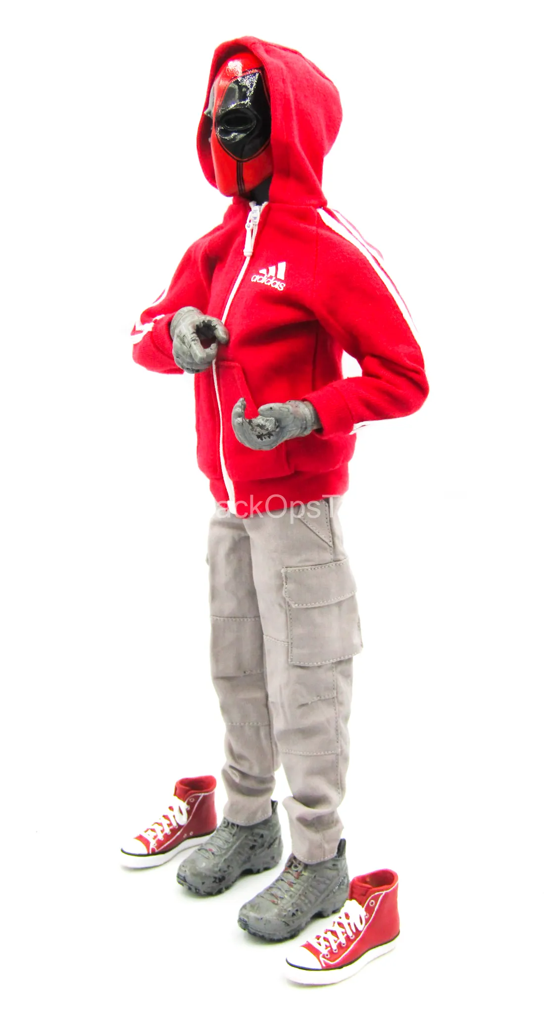 Red Hooded Jacket w/Force 10 Pants w/Converse Shoes & Mask