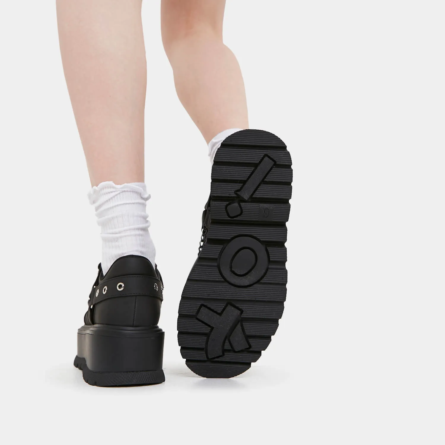 Retrograde Rebel Black Platform Shoes