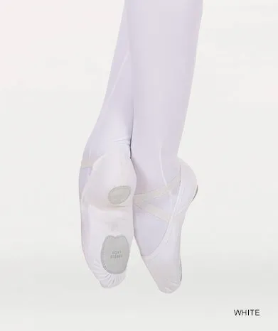 Riley -- 4 Way Stretch Canvas Split Sole Ballet -- White