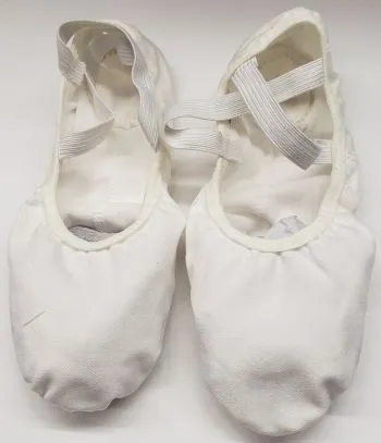 Riley -- 4 Way Stretch Canvas Split Sole Ballet -- White