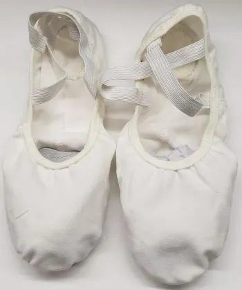 Riley -- 4 Way Stretch Canvas Split Sole Ballet -- White