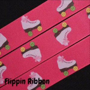 Roller Skate Ribbon - 1 inch Printed Grosgrain