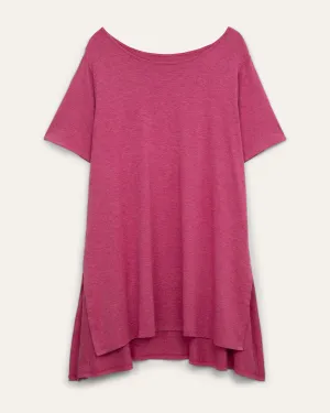 Rowan Hi-Low Short Sleeve Top | Deep Fuchsia