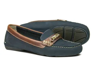 SALE BADMINTON  Womens Navy Blue Buckle Loafer by Orca Bay