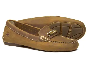 SALE BADMINTON Womens Sand Nubuck Buckle Loafer