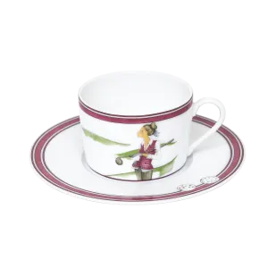 Set of 2 Teacups and Saucers Les Weekends de Mlle GOLF